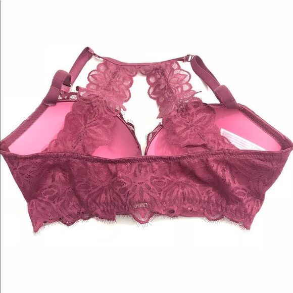 Victoria’s Secret Pink Date Push Up Padded racerback front closure bra Mauve 34D - Picture 6 of 6